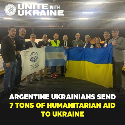 Seven tons of humanitarian aid from the Ukrainian community have been shipped from Argentine to Ukraine